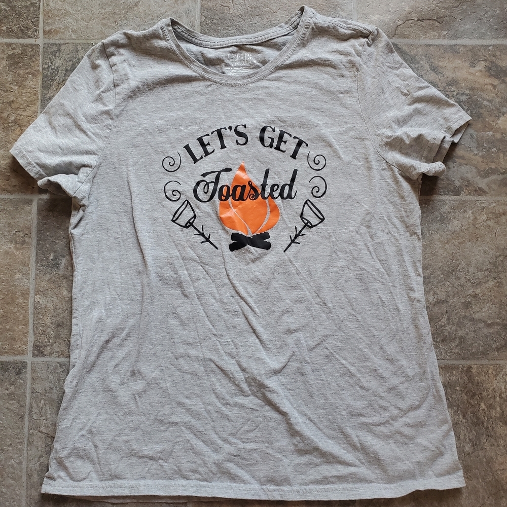 Let's get toasted comfy grey t-shirt